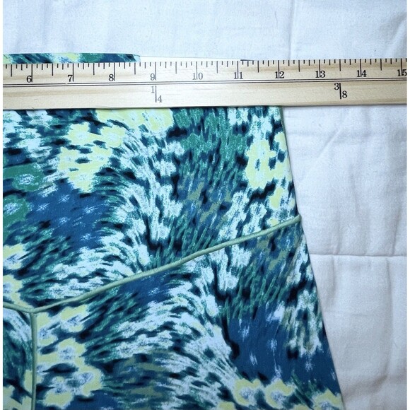 AERIE Real Me Xtra Hold Up 7/8‎ Green Blue Print Leggings MEDIUM NWT - Picture 5 of 7